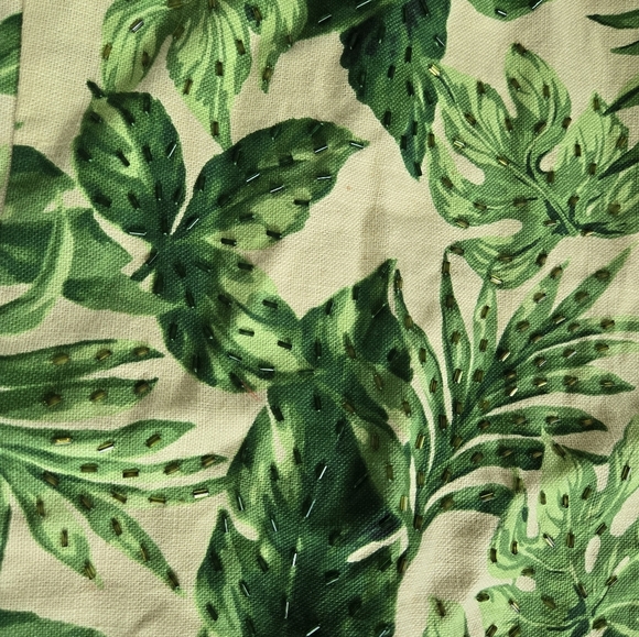 Ultra Dress tropical print beading linen shift dress mini size 14 - Picture 2 of 9